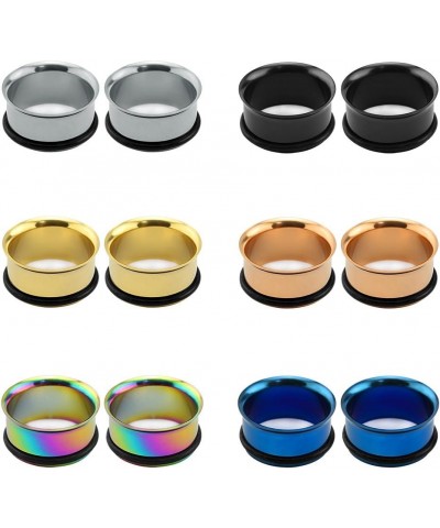 6 Pairs Surgical Stainless Steel Single Flare Tunnels Flesh Plugs Ear Gauges with Silicone O-Rings Gauge-3/4"(20mm) $9.90 Bod...