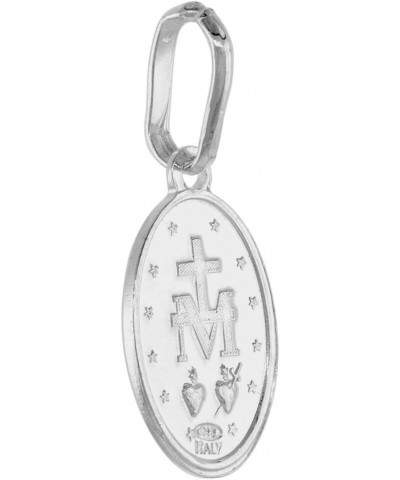 15mm Very Tiny Sterling Silver Miraculous Medal Necklace Oval Virgin Mary Italy 1/2 inch Free 24 inch Stainless Steel chain $...