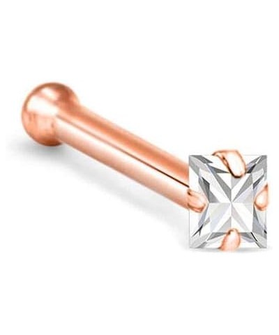 14k Rose Gold 1.5mm, 2mm, 2.5mm or 3mm Square CZ 22G 20G 18G Rose Gold Bone-2.0mm CZ-20G $15.96 Body Jewelry