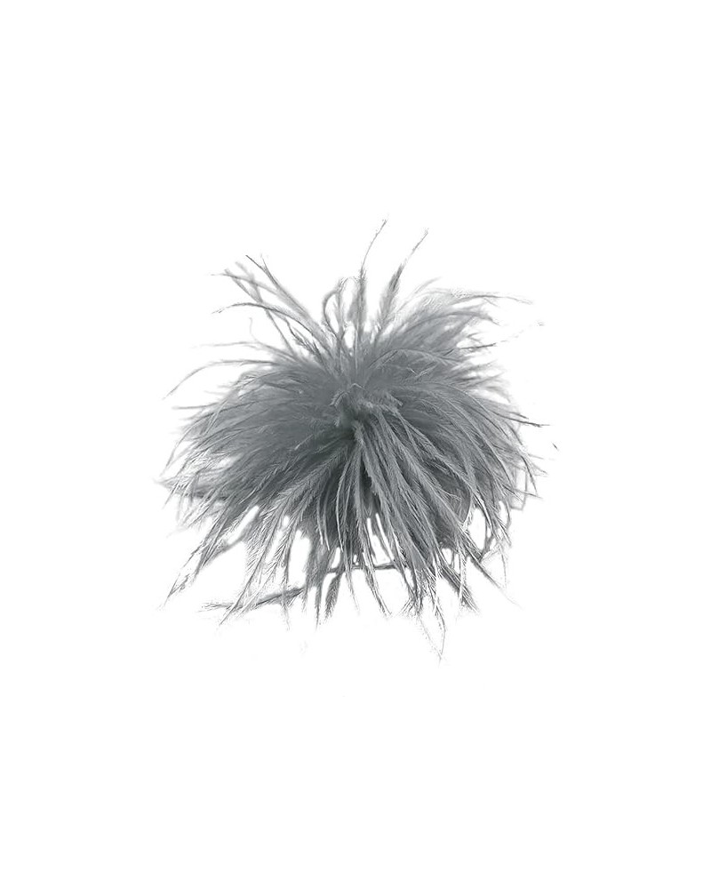 Ostrich Feather Hairpin Feather Brooches Hoop Feather Head Flower for Women Retro Hair Jewelry Accessories for Women Bride Pa...