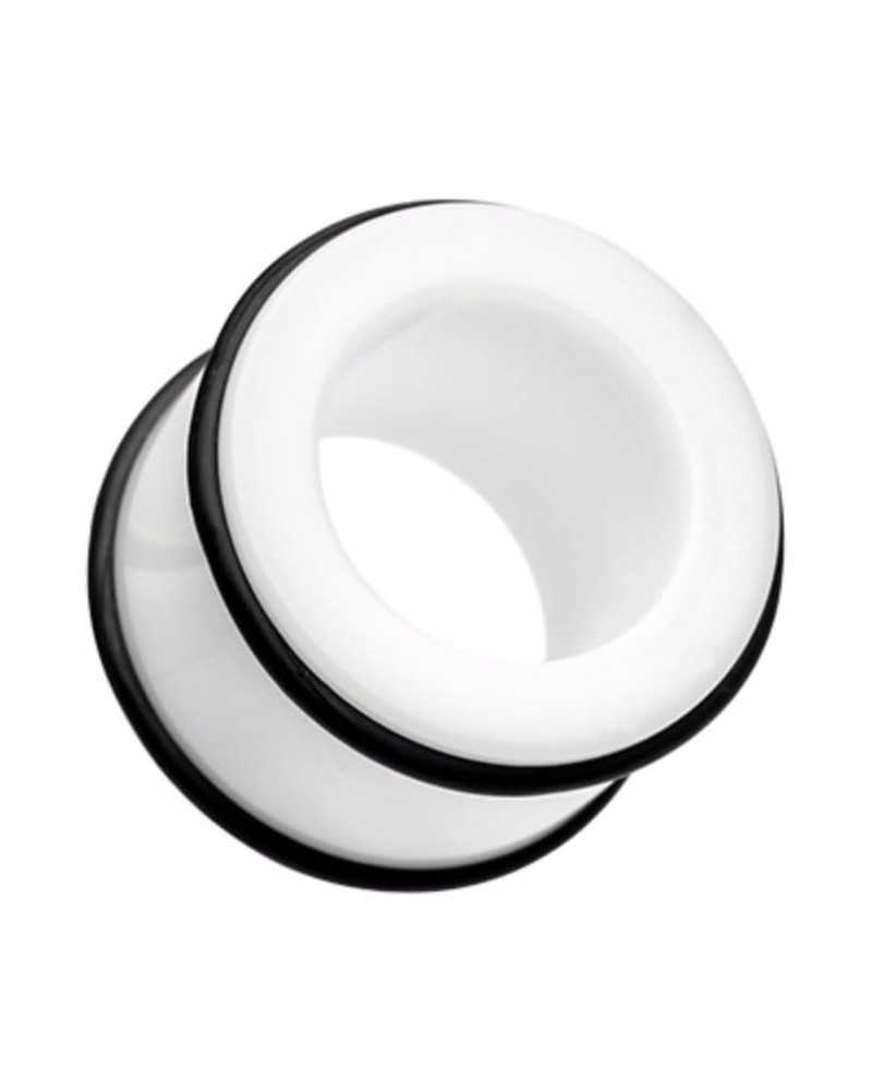 Basic Acrylic No Flare Ear Gauge WildKlass Tunnel Plug (Sold as Pairs) 23/32" (18mm) White $10.79 Body Jewelry