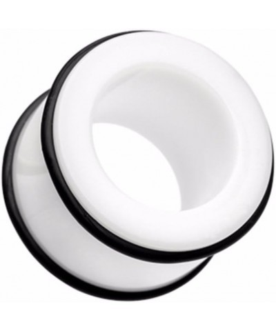 Basic Acrylic No Flare Ear Gauge WildKlass Tunnel Plug (Sold as Pairs) 23/32" (18mm) White $10.79 Body Jewelry