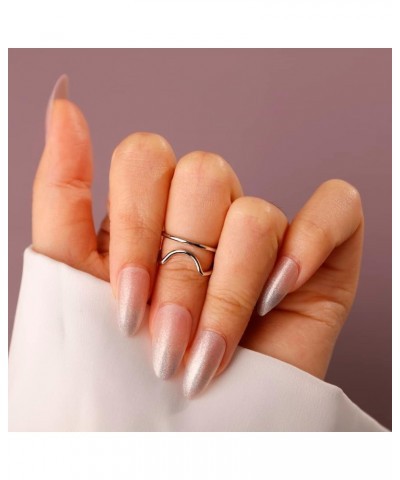 Boho Small Cute Silver Fingertip Ring Knuckle Nail Jewelry for Women Girls Fashion Knuckle Jewelry Silver Style 5 $7.49 Rings