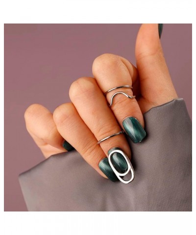 Boho Small Cute Silver Fingertip Ring Knuckle Nail Jewelry for Women Girls Fashion Knuckle Jewelry Silver Style 5 $7.49 Rings