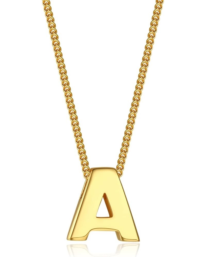 Gold Initial Necklace 925 Sterling Silver 18K Gold Plated Letter Pendant Personalized 26 Alphabet Necklace for Women Men Gift...