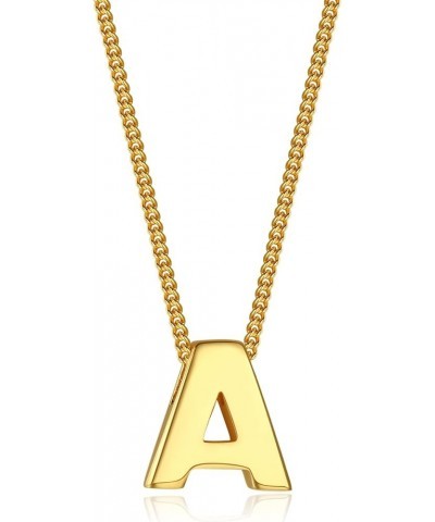 Gold Initial Necklace 925 Sterling Silver 18K Gold Plated Letter Pendant Personalized 26 Alphabet Necklace for Women Men Gift...