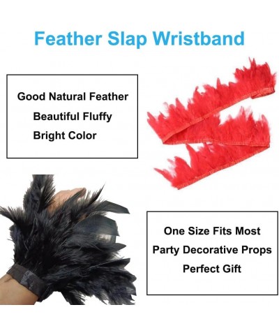 2Pack Feather Slap Bracelet Cuffs, Feather Snap Ring, Feather Cuffs Wrist Sleeve Circle Slap Wrist Decoration Cuff Feather Ar...