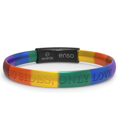 Elements MOD Silicone Bracelet - 4.25mm, 0.25mm Thick - Polished Clasp & Sleeve Encircle Pride - "No Sides, Only Love" X-Larg...