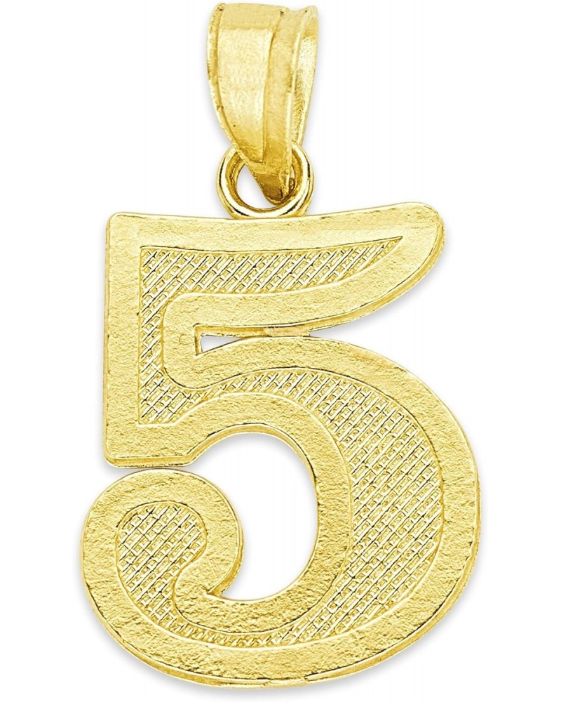 10k Gold Sports Numbers Pendant, Lucky Number Gifts for Her, Athletic Style Jewelry, Gift for Athletes (5) $25.62 Pendants