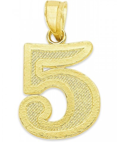 10k Gold Sports Numbers Pendant, Lucky Number Gifts for Her, Athletic Style Jewelry, Gift for Athletes (5) $25.62 Pendants