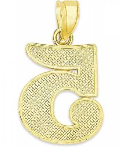 10k Gold Sports Numbers Pendant, Lucky Number Gifts for Her, Athletic Style Jewelry, Gift for Athletes (5) $25.62 Pendants