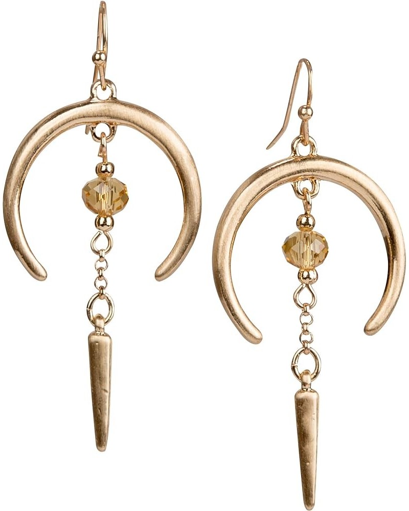 Earring Crescent Horn and Faceted for Women Gold $12.97 Earrings