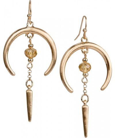 Earring Crescent Horn and Faceted for Women Gold $12.97 Earrings