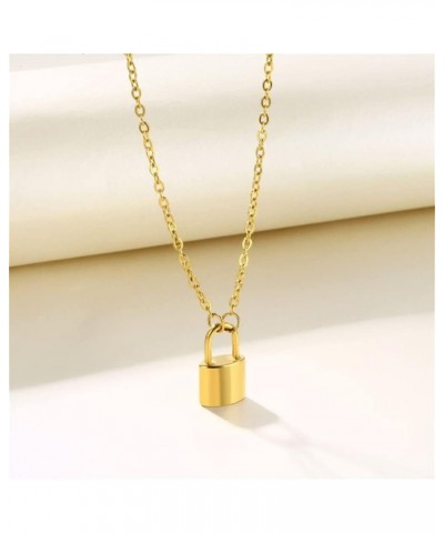 Lock Initial Necklaces Stainless Steel Padlock Letter Pendant Necklace for Women Personalized Jewelry X $8.09 Necklaces