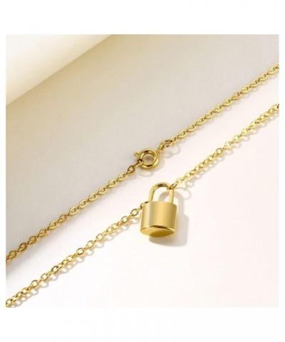 Lock Initial Necklaces Stainless Steel Padlock Letter Pendant Necklace for Women Personalized Jewelry X $8.09 Necklaces