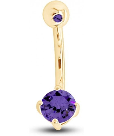 Body Piercing Belly Button Ring in 14K Gold Over Sterling Silver Gift For Her Yellow Gold Over : Simulated Amethyst $13.80 Bo...