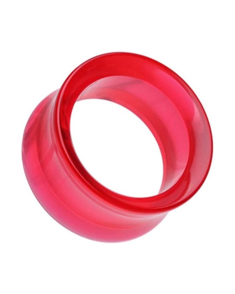 Basic Acrylic Double Flared Ear Gauge Tunnel Plug 4 GA (5mm), Red $11.20 Body Jewelry