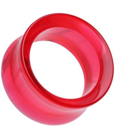 Basic Acrylic Double Flared Ear Gauge Tunnel Plug 4 GA (5mm), Red $11.20 Body Jewelry