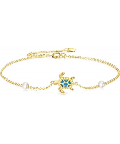 14K Gold Bracelet Real Gold Charms Christmas Jewelry Gifts for Women Girls F-Turtle $96.35 Bracelets