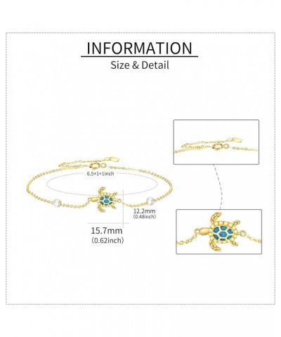 14K Gold Bracelet Real Gold Charms Christmas Jewelry Gifts for Women Girls F-Turtle $96.35 Bracelets