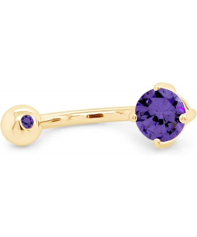 Body Piercing Belly Button Ring in 14K Gold Over Sterling Silver Gift For Her Yellow Gold Over : Simulated Amethyst $13.80 Bo...