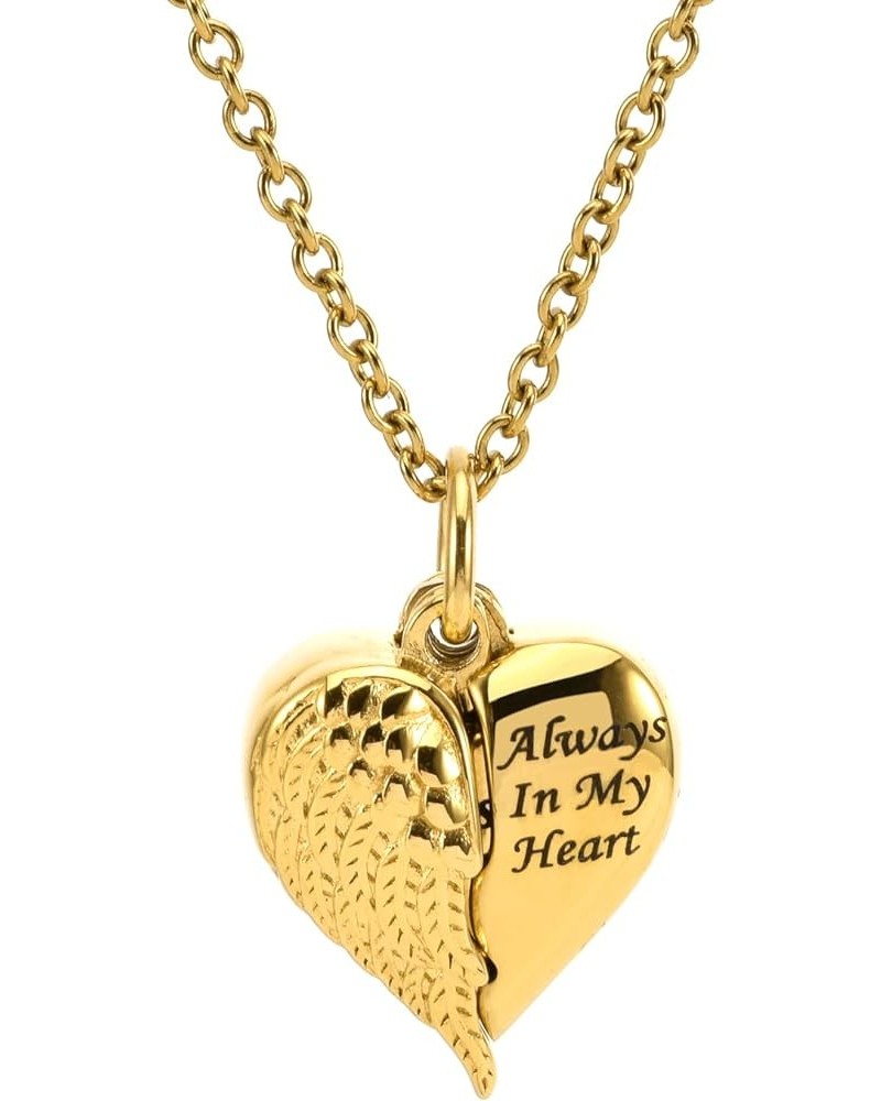 Cremation Heart Urn Necklace Ashes Jewelry for Women Men Keepsake Pendant Memorial Locket Ash Holder Golden $9.89 Necklaces