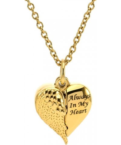 Cremation Heart Urn Necklace Ashes Jewelry for Women Men Keepsake Pendant Memorial Locket Ash Holder Golden $9.89 Necklaces