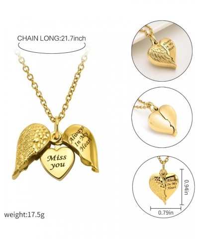 Cremation Heart Urn Necklace Ashes Jewelry for Women Men Keepsake Pendant Memorial Locket Ash Holder Golden $9.89 Necklaces