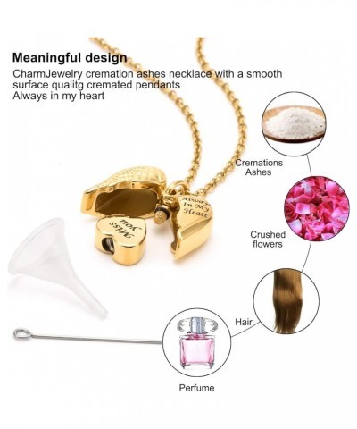 Cremation Heart Urn Necklace Ashes Jewelry for Women Men Keepsake Pendant Memorial Locket Ash Holder Golden $9.89 Necklaces