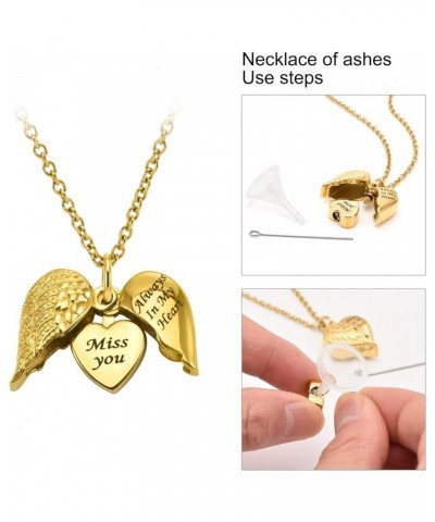 Cremation Heart Urn Necklace Ashes Jewelry for Women Men Keepsake Pendant Memorial Locket Ash Holder Golden $9.89 Necklaces