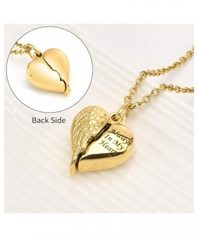 Cremation Heart Urn Necklace Ashes Jewelry for Women Men Keepsake Pendant Memorial Locket Ash Holder Golden $9.89 Necklaces