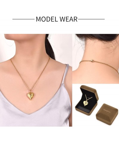 Cremation Heart Urn Necklace Ashes Jewelry for Women Men Keepsake Pendant Memorial Locket Ash Holder Golden $9.89 Necklaces