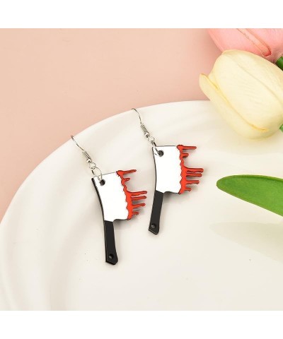 Halloween Earrings for Girls Women Dangling Hypoallergenic Bloody Knife Earring for Ladies Scary Halloween Coustume Earring B...