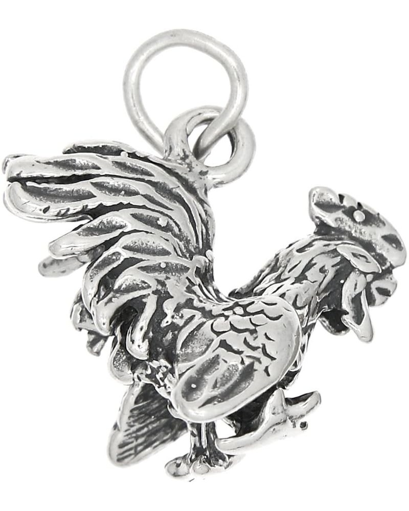 Sterling Silver Oxidized Three Dimensional Gamecock Rooster Charm $12.83 Bracelets