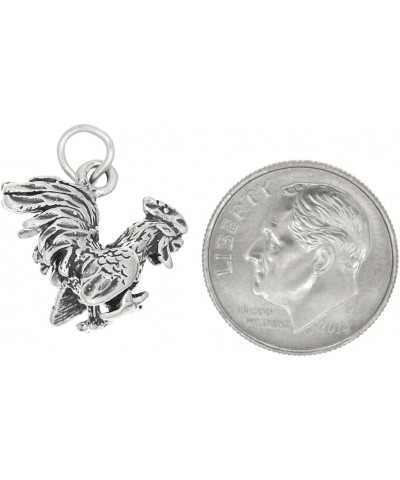 Sterling Silver Oxidized Three Dimensional Gamecock Rooster Charm $12.83 Bracelets