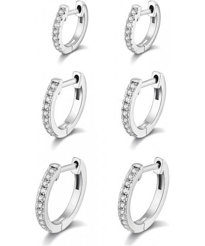 18K Gold Plated Cubic Zirconia Cuff Earrings, 3 Pairs with 12MM, 14MM & 16MM, the for any Occasion silver color $10.50 Earrings