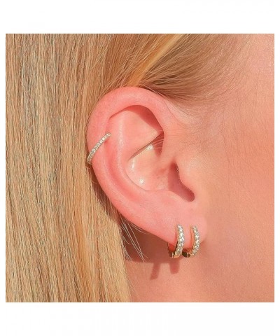 18K Gold Plated Cubic Zirconia Cuff Earrings, 3 Pairs with 12MM, 14MM & 16MM, the for any Occasion silver color $10.50 Earrings