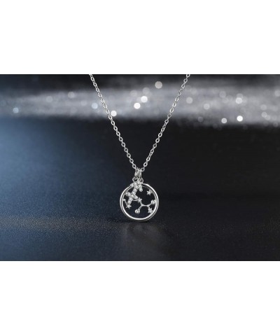 Zodiac Necklace Sterling Silver 12 Constellation Horoscope Pendant Astrology Star CZ Dainty Necklaces Birthday Gifts for Wome...