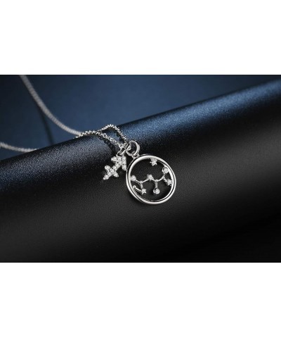 Zodiac Necklace Sterling Silver 12 Constellation Horoscope Pendant Astrology Star CZ Dainty Necklaces Birthday Gifts for Wome...