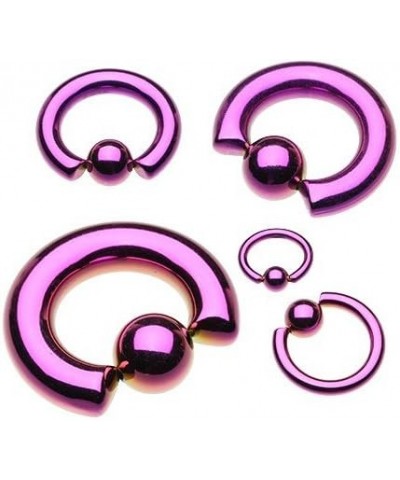 Basic Steel Captive Bead Ring 316L Surgical Steel (Sold Individually) 0g 16mm (12mm Ball) Purple $8.95 Body Jewelry