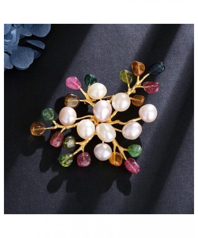 Women Brooches Delicate Brooches Fashion Pearl Pins Retro Temperament Brooch Coat Cardigan Pins - Wedding Party Jewelry (Size...