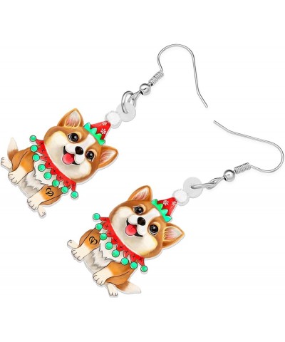 Acrylic Drop Dangle Christmas Gifts Dog Puppy Doggy Earrings Ornaments Decorations Jewelry For Women Accessories Shiba Inu $7...