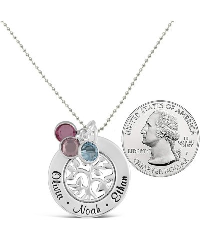 My Tree of Life Washer with up to Four Selected Swarovski Birthstone. Customizable with names and words of your choice 18" Ba...