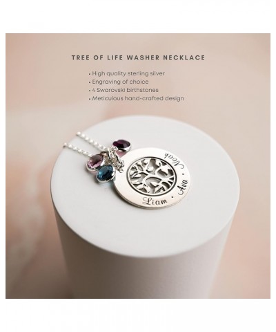 My Tree of Life Washer with up to Four Selected Swarovski Birthstone. Customizable with names and words of your choice 18" Ba...