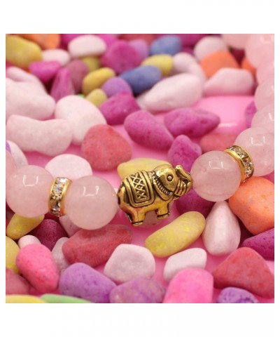 Lover Couple Bracelet Yoga Balancing Reiki Healing with Elephant for Christmas Thanksgiving Pink agate Elephant $9.43 Bracelets