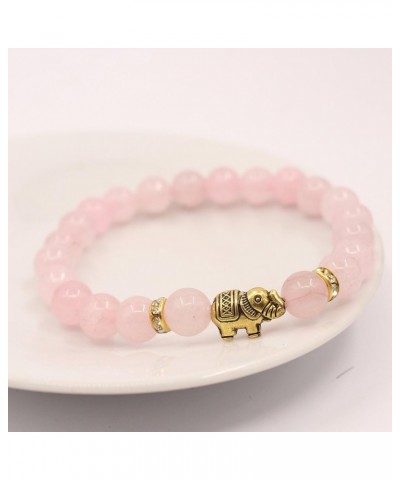 Lover Couple Bracelet Yoga Balancing Reiki Healing with Elephant for Christmas Thanksgiving Pink agate Elephant $9.43 Bracelets