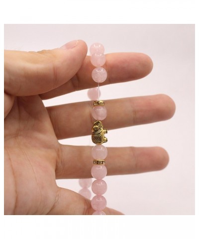 Lover Couple Bracelet Yoga Balancing Reiki Healing with Elephant for Christmas Thanksgiving Pink agate Elephant $9.43 Bracelets