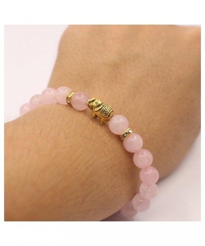 Lover Couple Bracelet Yoga Balancing Reiki Healing with Elephant for Christmas Thanksgiving Pink agate Elephant $9.43 Bracelets