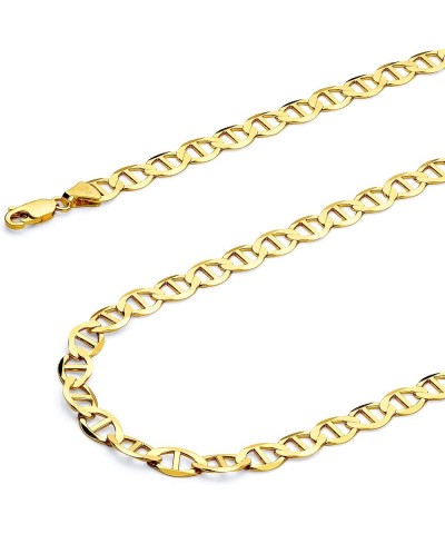 14K Solid Gold Flat Mariner Chains (Select Options) 8 Inches Yellow Gold $45.51 Necklaces