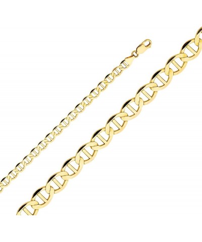 14K Solid Gold Flat Mariner Chains (Select Options) 8 Inches Yellow Gold $45.51 Necklaces